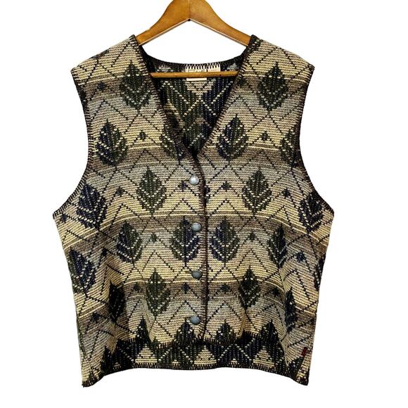 Woolrich Y2K Wool Knit Vest Sleeveless Jacket Button Front - XL - Picture 1 of 4